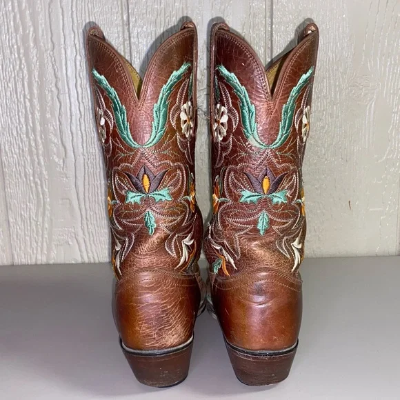Embroidered Brown Western Boots - Picture 6 of 11
